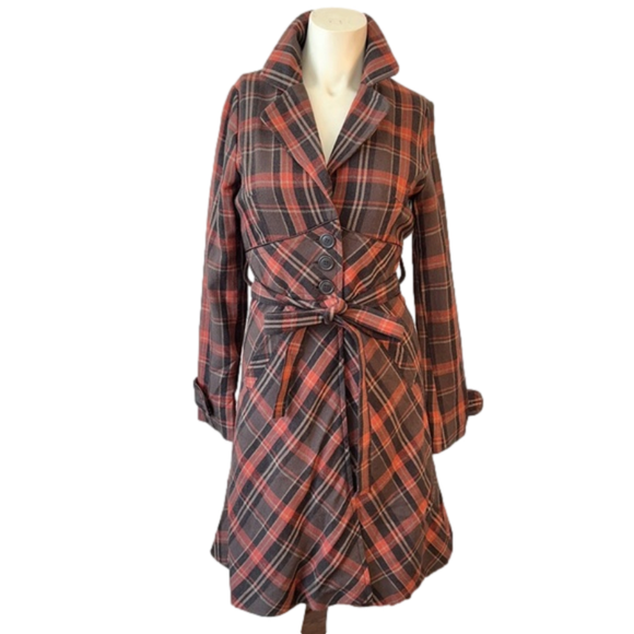 Forever 21 Jackets & Blazers - XXI Forever 21 Plaid Jacket. Brown/Orange. Size Small.